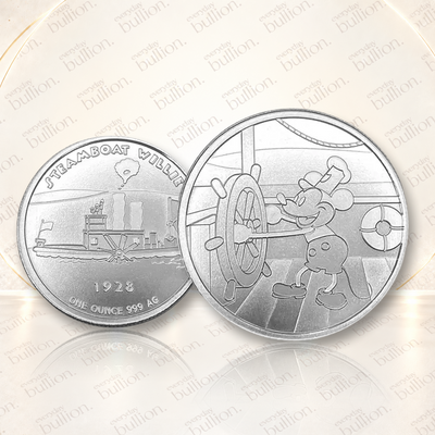 Steamboat Willie Captain 1 oz .999 Fine Silver BU Round - USA - Elemetal