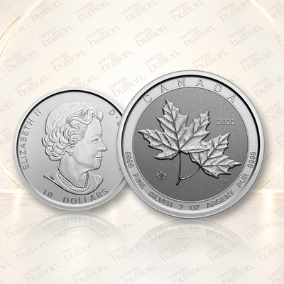2022 Canadian Twin Maples $10 2oz .9999 Fine Silver Bullion Coin – Canada – Royal Canadian Mint