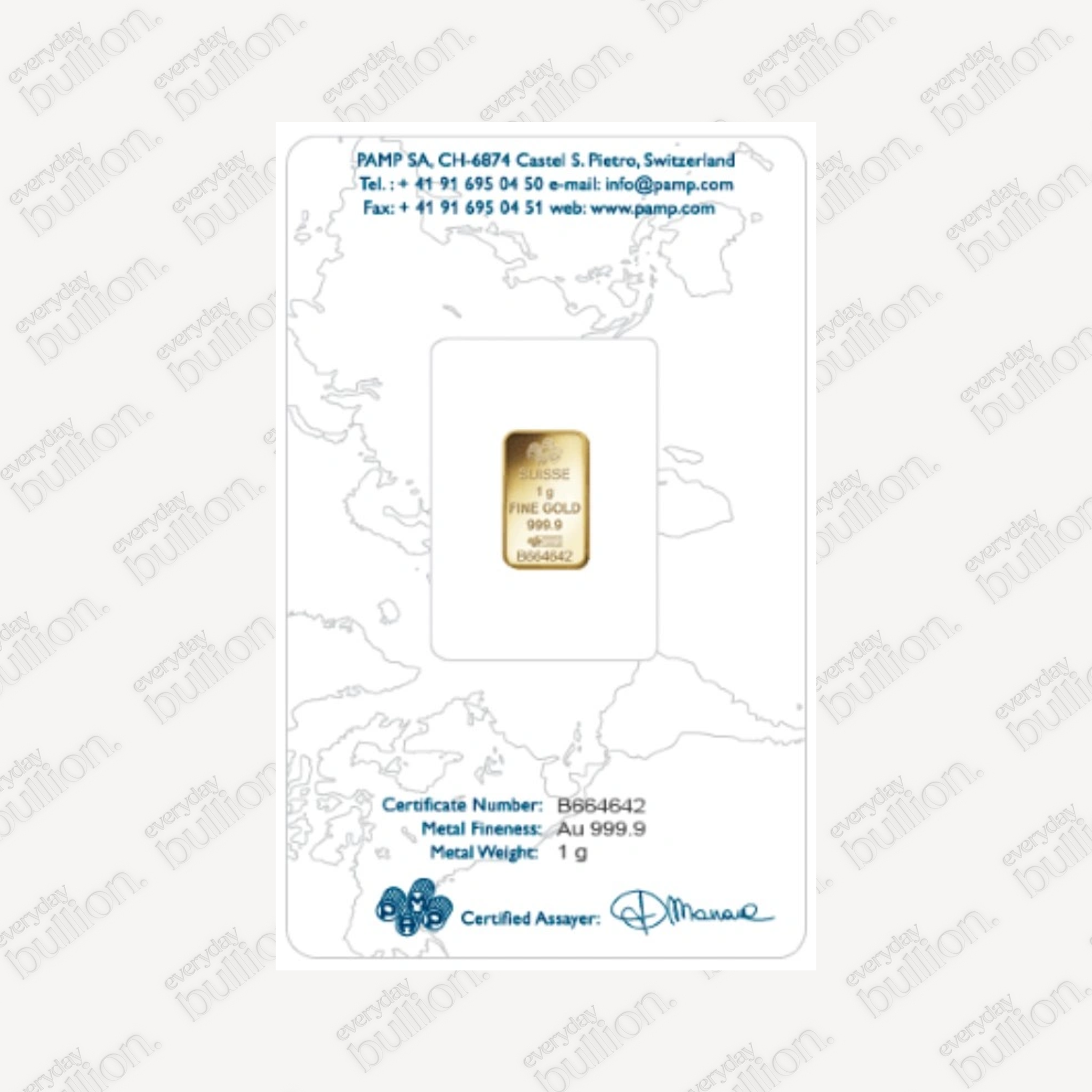 Gold 1g Pamp Rosa Bar in Assay