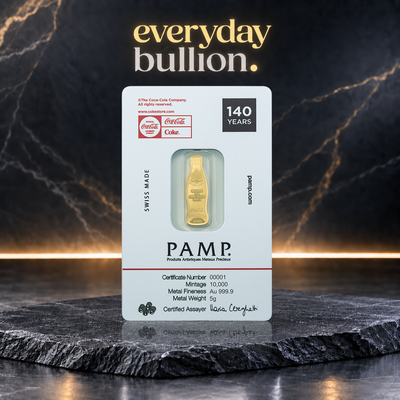 Coca-Cola® 140th Anniversary 2026 5g .9999 Fine Gold Bar in CertiPAMP Assay – PAMP Suisse