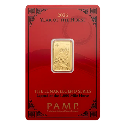 PAMP Suisse Lunar Horse 2026 - 5 gram Gold Bar
