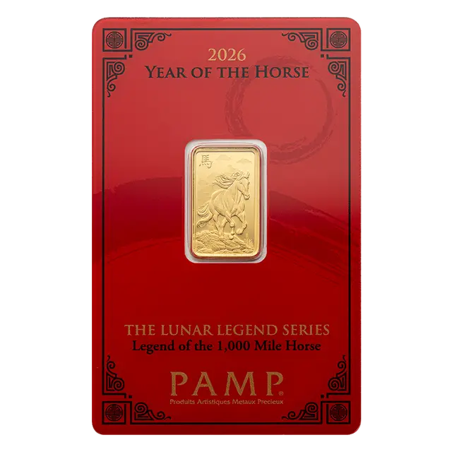 PAMP Suisse Lunar Horse 2026 - 5 gram Gold Bar