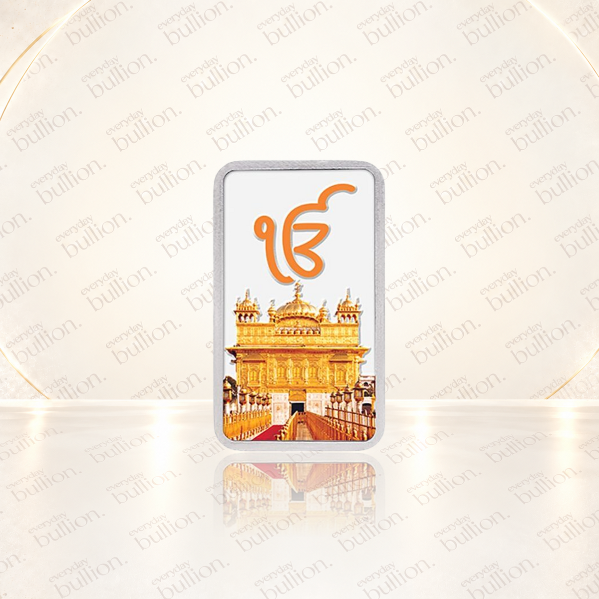 20g Golden Temple .9999 Fine Silver Colourised Bar in Assay Card – India – Kundan Refinery