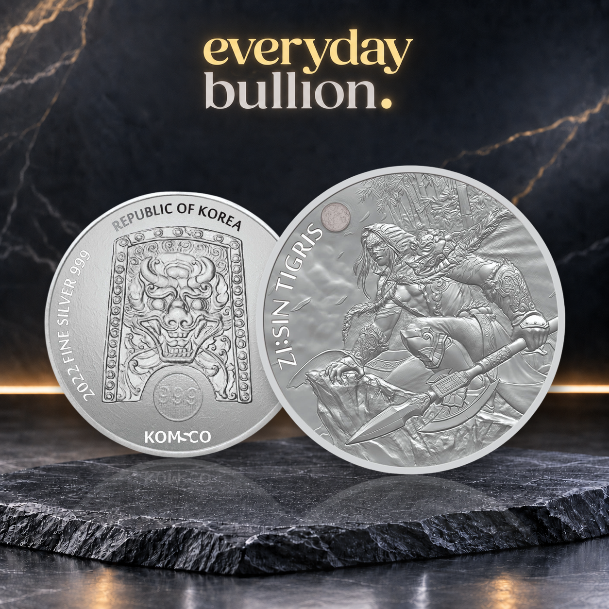 Zi Tigris – The Twelve Guardians 2022 1 Clay 1oz .999 Fine Silver BU Medal – KOMSCO
