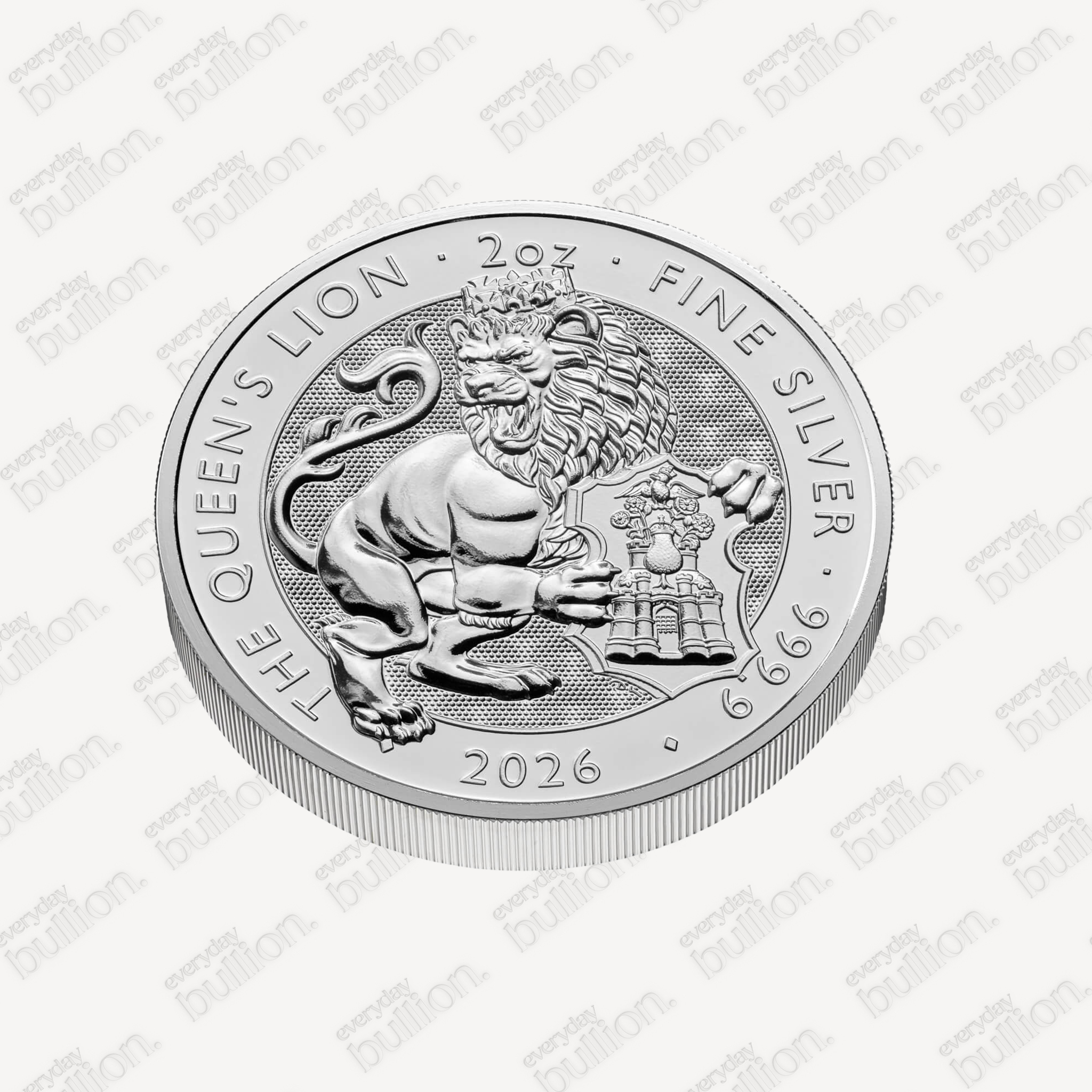 2oz Silver Lion of England Coin in Capsule