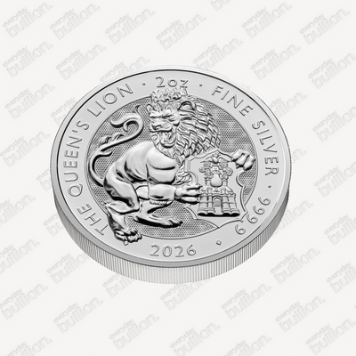 2oz Silver Lion of England Coin in Capsule