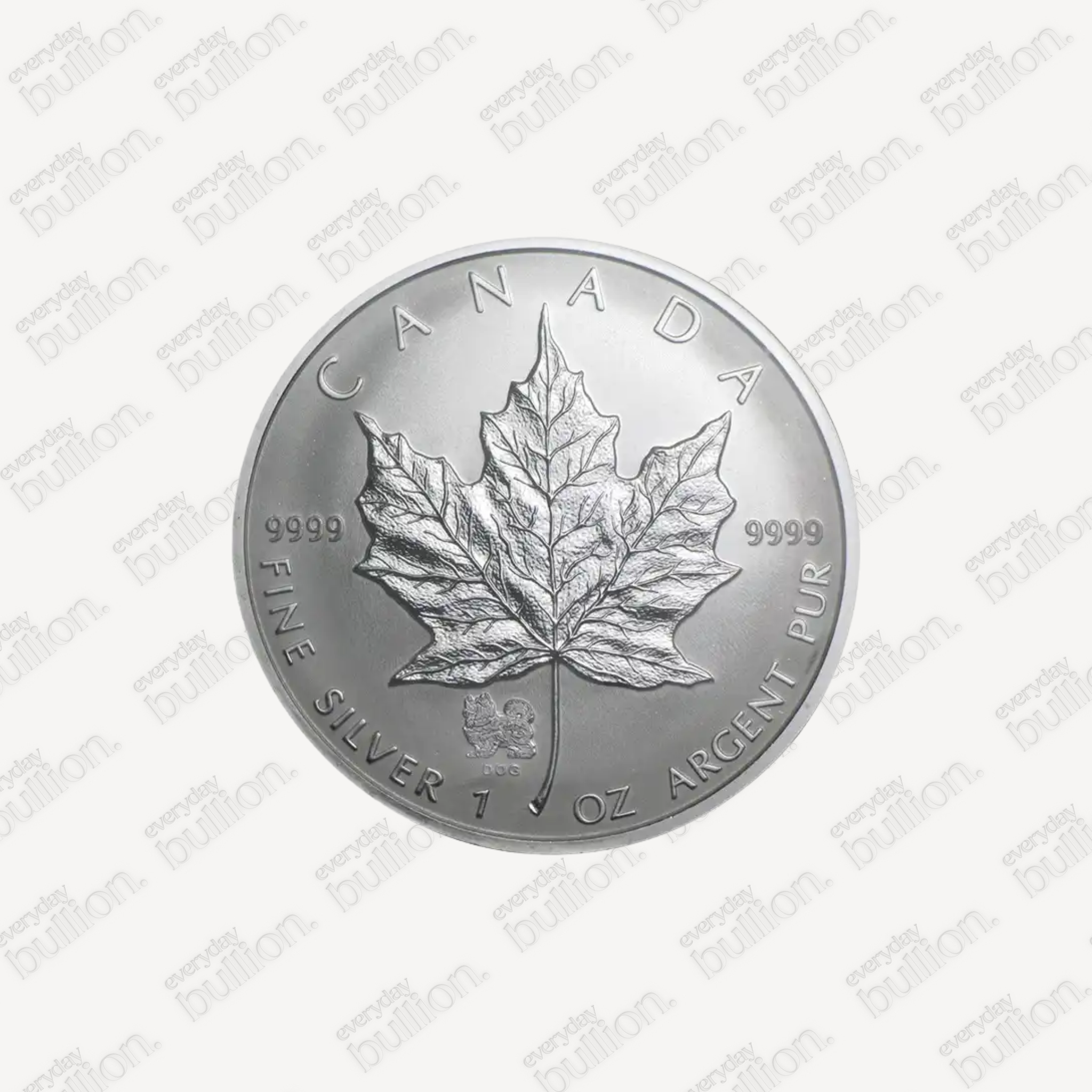 2006 Canada 1 oz Silver Maple Leaf Lunar Dog Privy