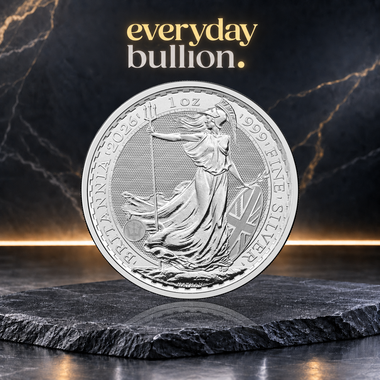 Britannia 2026 1oz .999 Fine Silver Bullion Coin in Coin Flip – The Royal Mint