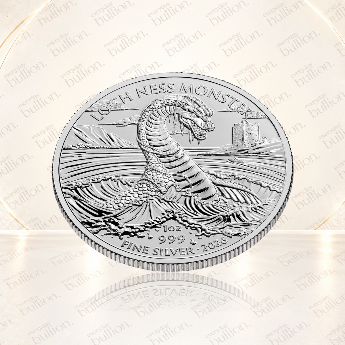 2026 Legendary Creatures Loch Ness Monster 1oz .999 Silver BU Coin in Capsule – United Kingdom – The Royal Mint