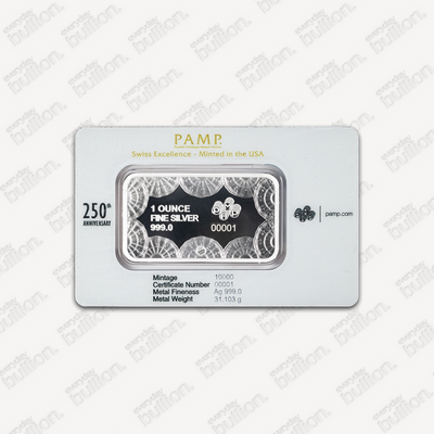 1 oz Silver Bar - PAMP 250th Anniversary of the USA