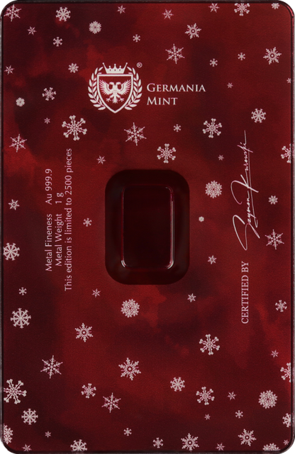 Germania Mint -1g Au999.9 Minted Bar - Christmas (SHIPPING WITHIN 2 WEEKS)