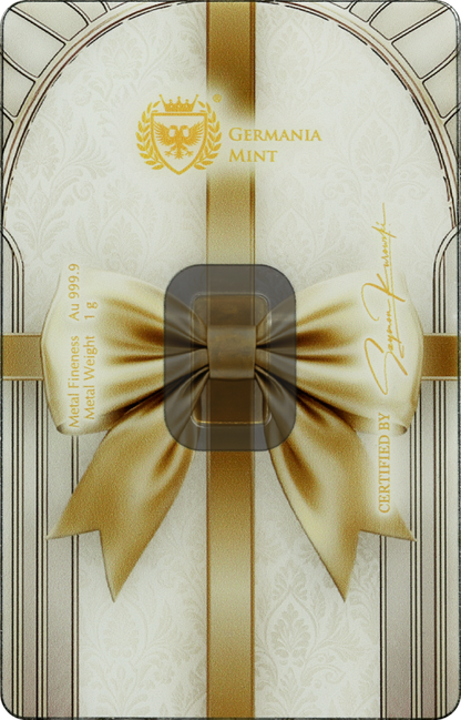 Germania Mint Gold Minted Bar 1 G - Best Wishes! SHIPPING WC NOV 24th