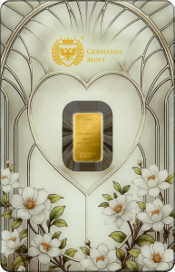 Germania Mint Gold Minted Bar 1 G - Best Wishes! SHIPPING WC NOV 24th