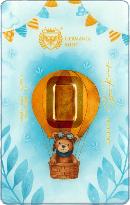 Germania Mint Gold Minted Bar 1g - New Born - Boy