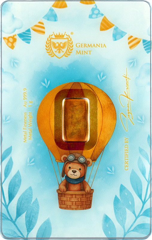 Germania Mint Gold Minted Bar 1g - New Born - Boy