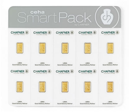 Gold Bar Au999.9 Hafner Smartpack - 10x2g ( 1 WEEK DELIVERY)
