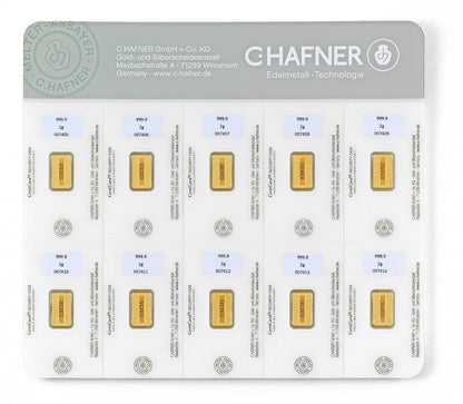Gold Bar Au999.9 Hafner Smartpack - 10x2g ( 1 WEEK DELIVERY)