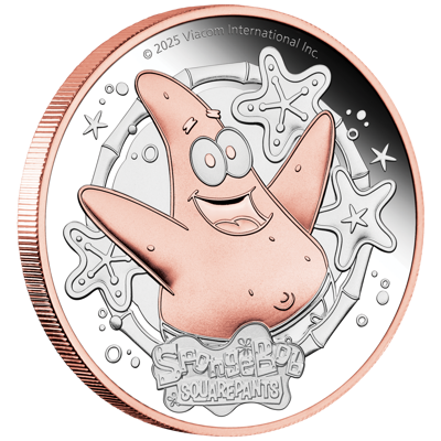 PATRICK STAR SpongeBob 2 Oz Silver Coin 2$ Tuvalu 2025