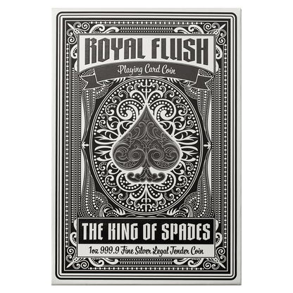 PAMP - 1oz Pure Silver Shaped Coin - Royal Flush King of Spades