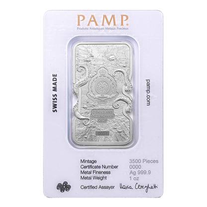 PAMP - Nature’s Grip 1oz Silver Legal Tender Bar - Giant Pacific Octopus