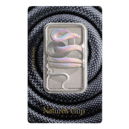 PAMP - Nature’s Grip - Sunbeam Snake 1oz Silver Legal Tender Bar