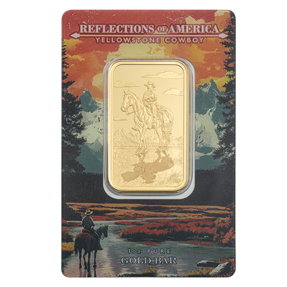 PAMP Reflections of America Yellowstone Cowboy 1oz Gold Bar (PRE ORDER COMING JANUARY 2026)